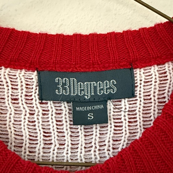 Christmas Dinosaur Fair Isle Knit Sweater Unisex Small Red Green - Picture 3 of 5